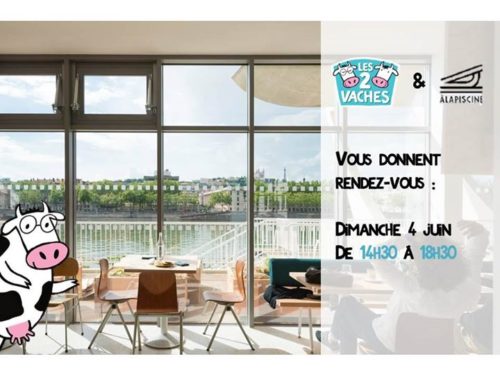 Les 2 Vaches jardinent A La Piscine